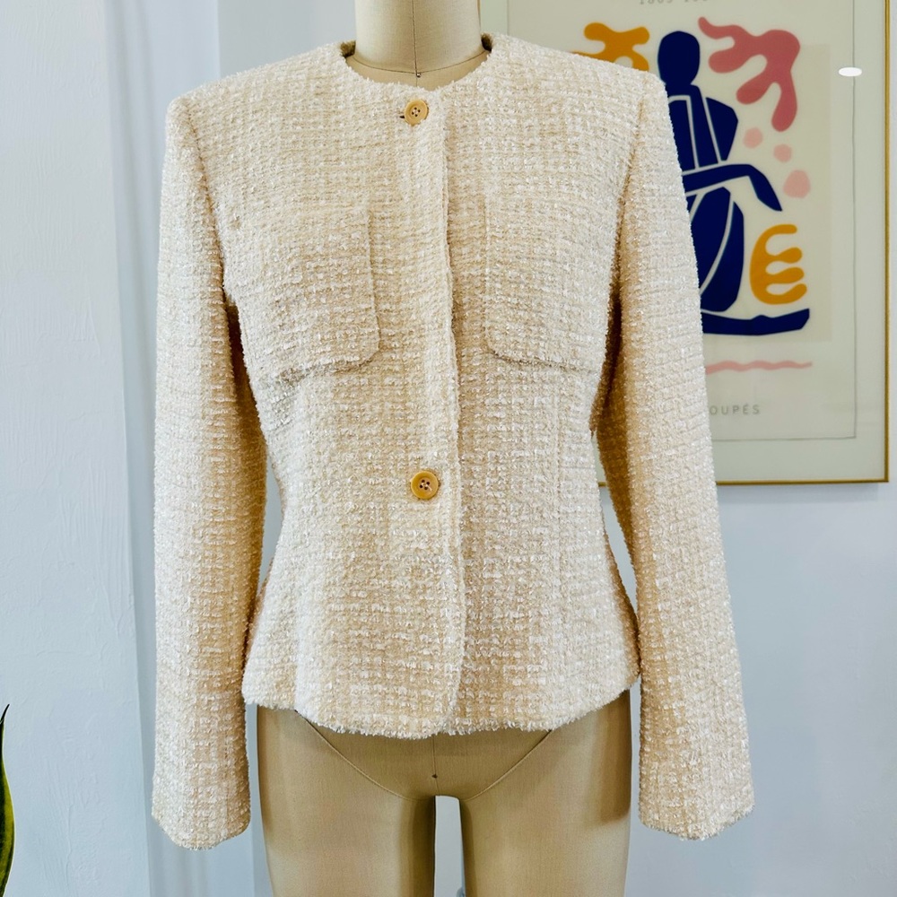Vintage JONES NEW YORK Chenille Wool Tweed Jacket
